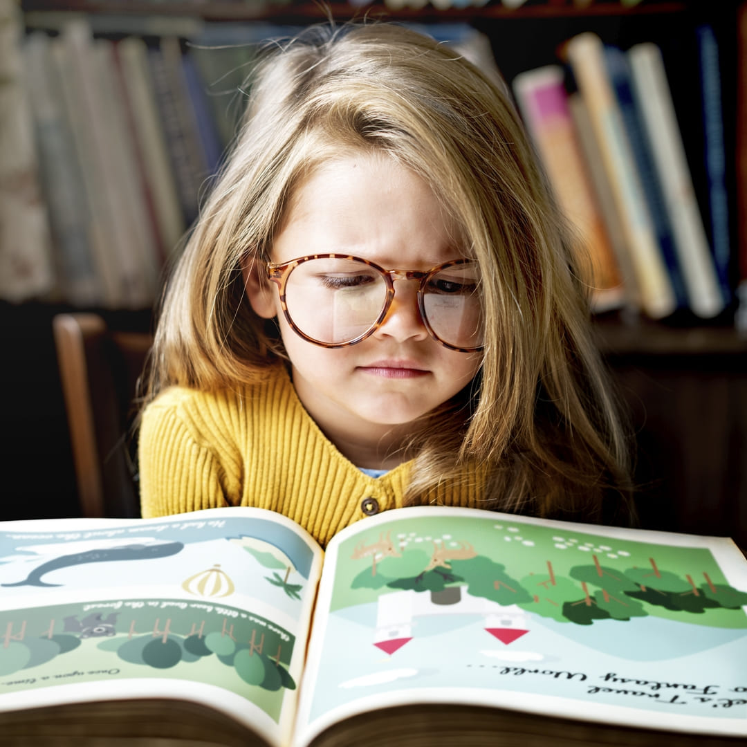 A girl reading a book